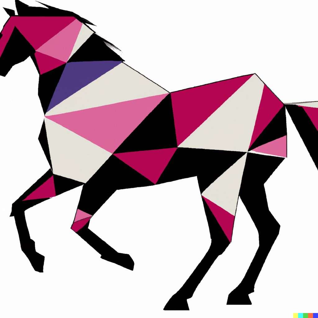 a horse, geometric